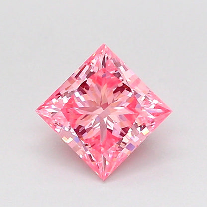 PRINCESS 0.8 CARAT FANCY VIVID PINK VVS2  VG VG SLIGHT