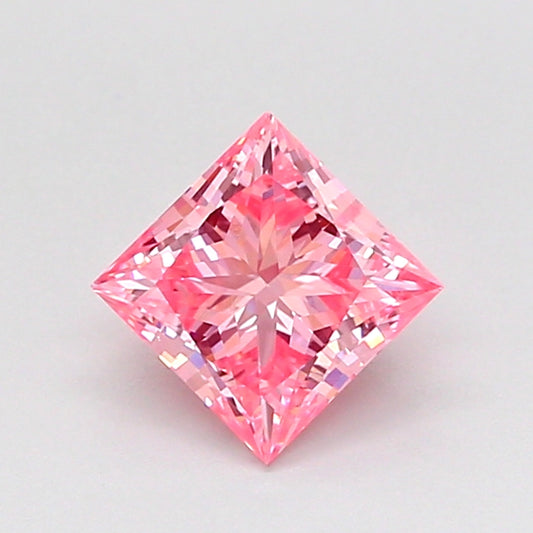 PRINCESS 0.8 CARAT FANCY VIVID PINK VVS2  VG VG SLIGHT
