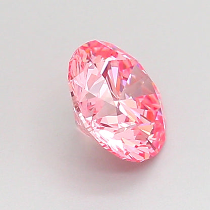 ROUND 0.8 CARAT FANCY VIVID PINK VVS1 ID EX EX SLIGHT