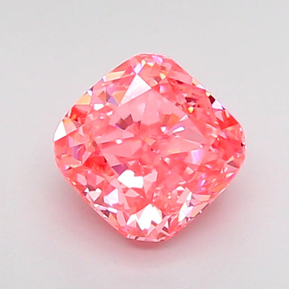 CUSHION 1 CARAT FANCY VIVID PINK VS2  VG VG STRONG