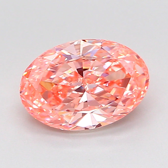 oval 1.37 carat fancy vivid pink vvs1  vg vg slight