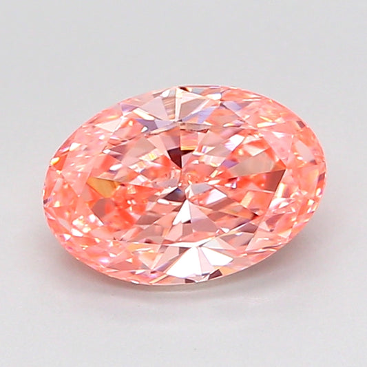 OVAL 1.37 CARAT FANCY VIVID PINK VVS1  VG VG SLIGHT