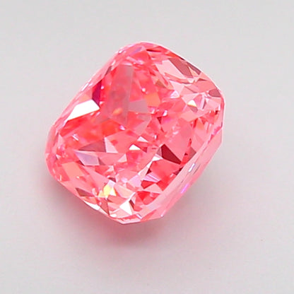CUSHION 1.08 CARAT FANCY VIVID PINK VVS2  VG VG STRONG