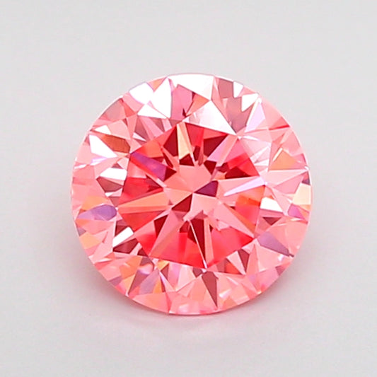ROUND 0.84 CARAT FANCY VIVID PINK VS1 VG EX VG STRONG