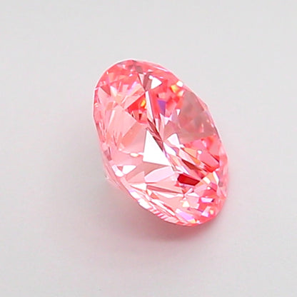 ROUND 0.74 CARAT FANCY VIVID PINK VVS2 EX VG VG STRONG