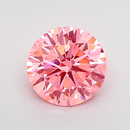ROUND 0.74 CARAT FANCY VIVID PINK VVS2 EX VG VG STRONG