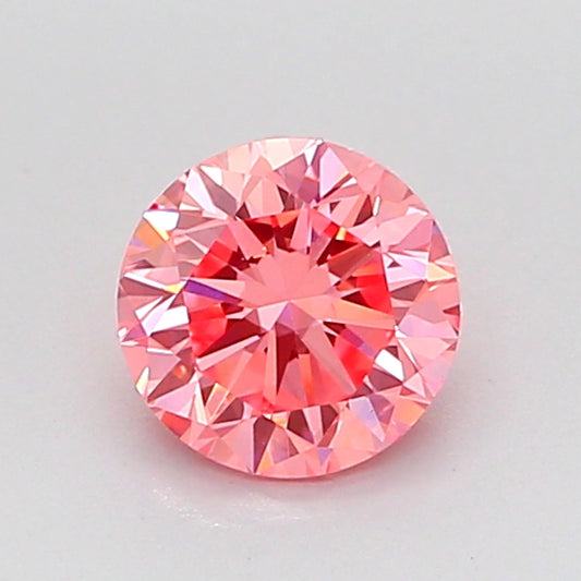 ROUND 0.73 CARAT FANCY VIVID PINK VS1 VG VG VG STRONG