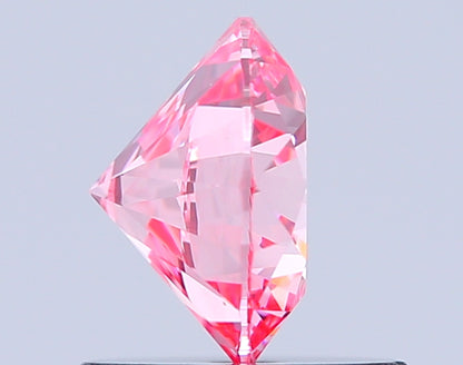 ROUND 0.93 CARAT FANCY VIVID PINK VVS2 ID EX EX SLIGHT