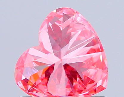 HEART 0.86 CARAT FANCY VIVID PINK VS1  EX VG SLIGHT