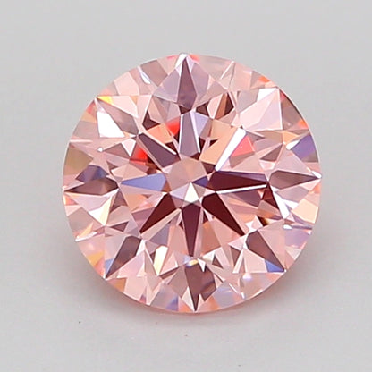 ROUND 1.08 CARAT FANCY VIVID PINK VVS2 ID EX EX SLIGHT