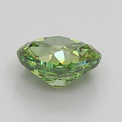 CUSHION 1.08 CARAT FANCY VIVID GREEN VVS2  VG VG NONE