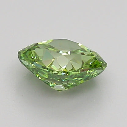 CUSHION 1.01 CARAT FANCY VIVID GREEN VVS2  EX VG NONE