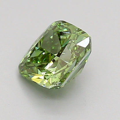 CUSHION 1.04 CARAT FANCY VIVID GREEN VS1  VG VG VERY SLIGHT