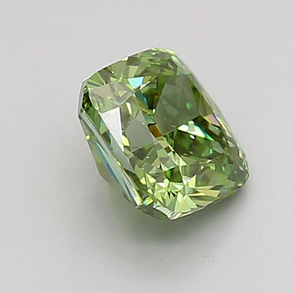 CUSHION 1.04 CARAT FANCY VIVID GREEN VS1  VG VG VERY SLIGHT