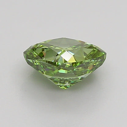CUSHION 1.15 CARAT FANCY VIVID GREEN VS1  EX EX VERY SLIGHT