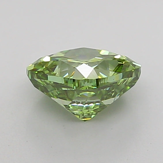 cushion 1.08 carat fancy vivid green vvs2  vg vg very slight