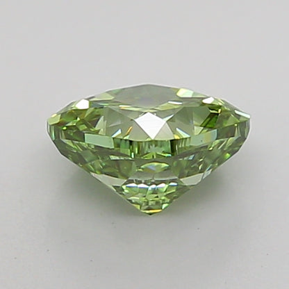 CUSHION 1.08 CARAT FANCY VIVID GREEN VVS2  VG VG VERY SLIGHT