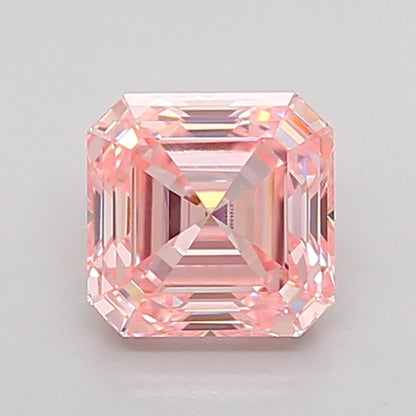 ASSCHER 1.05 CARAT FANCY INTENSE PINK VVS2  EX VG STRONG
