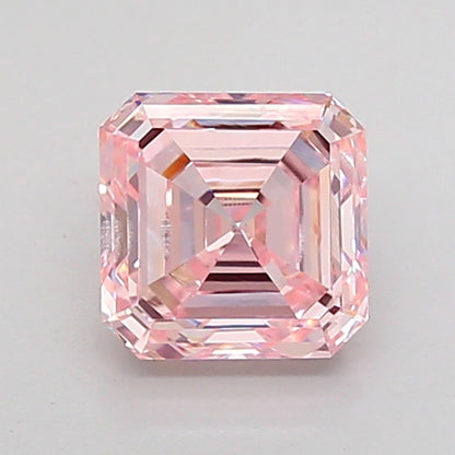 ASSCHER 1.02 CARAT FANCY INTENSE PINK SI1  VG VG STRONG