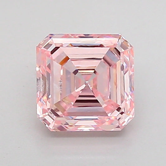 ASSCHER 1.02 CARAT FANCY INTENSE PINK SI1  VG VG STRONG