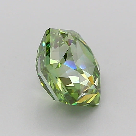 hexagonal 1.05 carat fancy vivid green vvs2  vg vg none