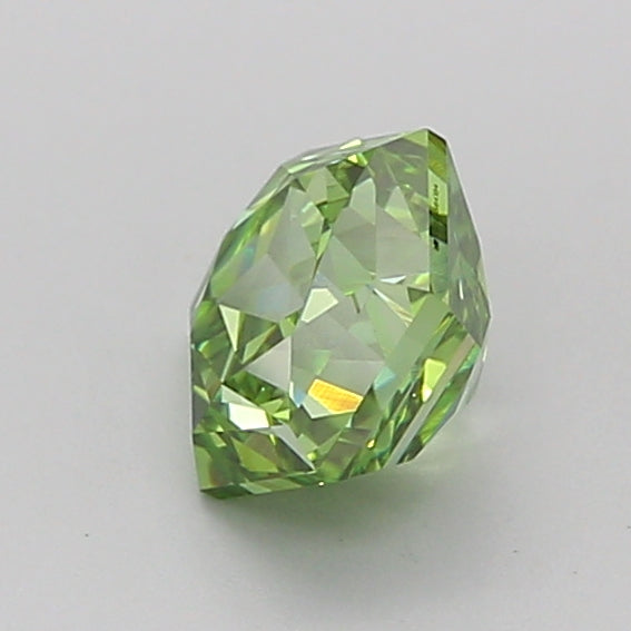 hexagonal 1.03 carat fancy vivid green vvs2  vg vg none