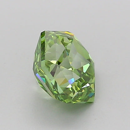 HEXAGONAL 1.03 CARAT FANCY VIVID GREEN VVS2  VG VG NONE