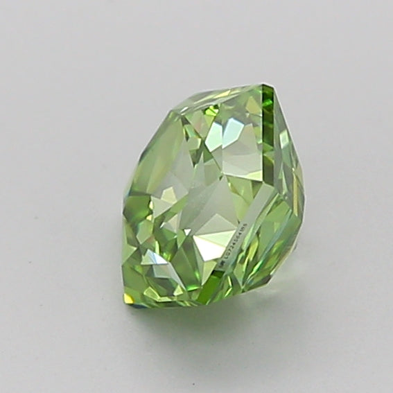 hexagonal 1.01 carat fancy vivid green vvs2  vg vg none