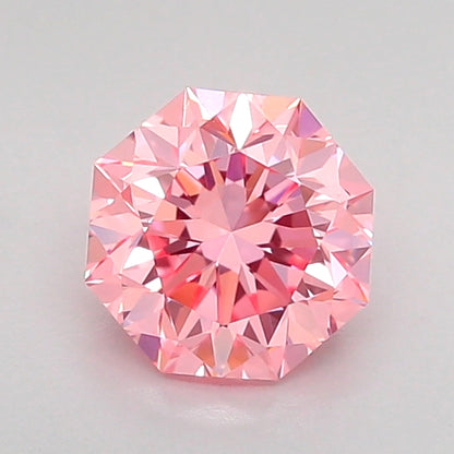OCTAGONAL 0.96 CARAT FANCY VIVID PINK VVS2  EX EX STRONG