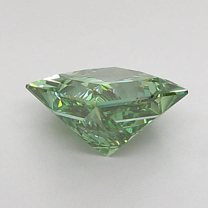 PRINCESS 0.97 CARAT FANCY VIVID GREEN VVS2  VG VG NONE