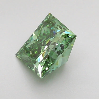 PRINCESS 0.97 CARAT FANCY VIVID GREEN VVS2  VG VG NONE
