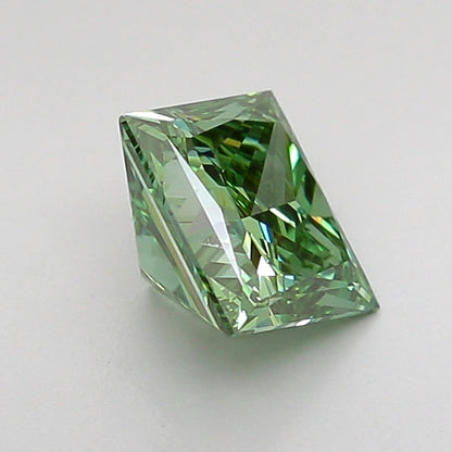 PRINCESS 0.97 CARAT FANCY VIVID GREEN VVS2  VG VG NONE
