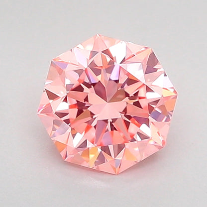 OCTAGONAL 0.94 CARAT FANCY VIVID PINK VVS2  EX EX STRONG
