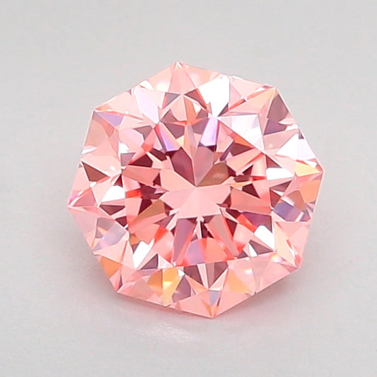OCTAGONAL 0.94 CARAT FANCY VIVID PINK VVS2  EX EX STRONG
