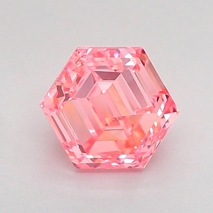 HEXAGONAL 0.96 CARAT FANCY VIVID PINK VS1  VG VG STRONG