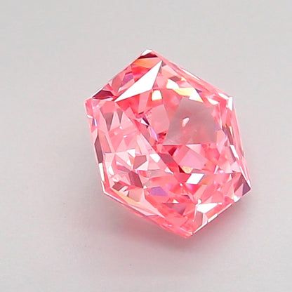 HEXAGONAL 0.9 CARAT FANCY VIVID PINK VS1  VG VG STRONG