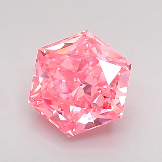hexagonal 0.9 carat fancy vivid pink vs1  vg vg strong