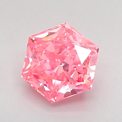 HEXAGONAL 0.9 CARAT FANCY VIVID PINK VS1  VG VG STRONG