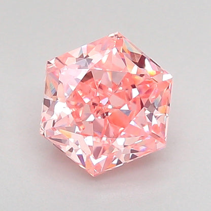 HEXAGONAL 0.98 CARAT FANCY VIVID PINK VVS2  VG VG STRONG