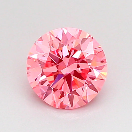 ROUND 0.75 CARAT FANCY VIVID PINK VVS2 VG EX Good STRONG