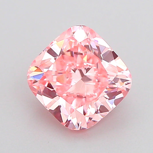 CUSHION 1.57 CARAT FANCY VIVID PINK VVS2  VG VG SLIGHT