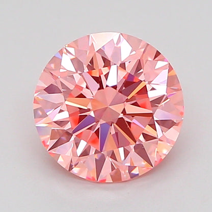 ROUND 1.52 CARAT FANCY VIVID PINK VS1 ID EX EX SLIGHT