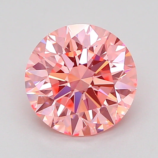ROUND 1.52 CARAT FANCY VIVID PINK VS1 ID EX EX SLIGHT