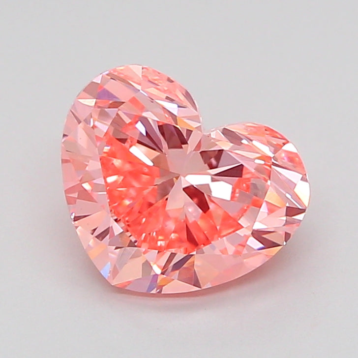 heart 1.95 carat fancy vivid pink vs1  vg vg slight