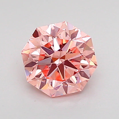OCTAGONAL 0.9 CARAT FANCY INTENSE PINK VS2  EX EX SLIGHT