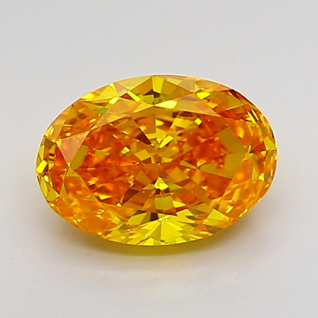 oval 1.51 carat fancy vivid orangy yellow vs1  vg vg none