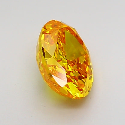 OVAL 1.51 CARAT FANCY VIVID ORANGY YELLOW VS1  VG VG NONE