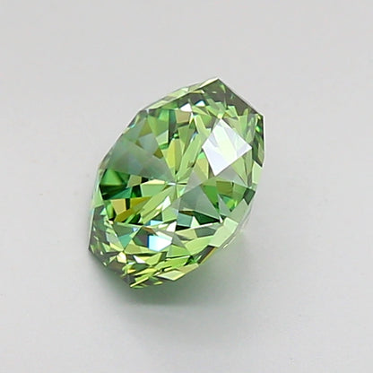 OCTAGONAL 1.05 CARAT FANCY VIVID GREEN VVS2  EX EX NONE