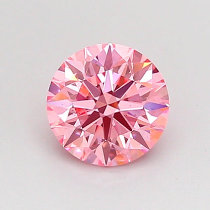 ROUND 0.65 CARAT FANCY VIVID PINK VS2 ID EX EX SLIGHT