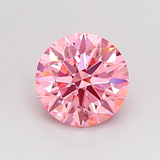 ROUND 0.65 CARAT FANCY VIVID PINK VS2 ID EX EX SLIGHT